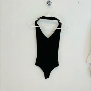 Double lined halter body suit